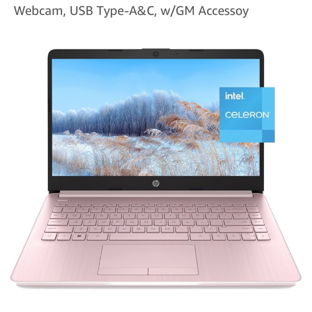 Brand new!!
HP Pink Laptop Sleek Design Full-Size Keyboard USB Ports